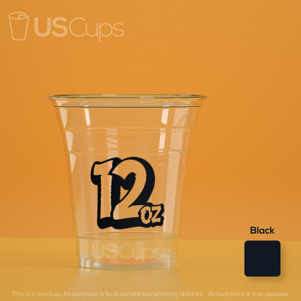 Custom Printed Clear PET Cups – 1 Color Printing