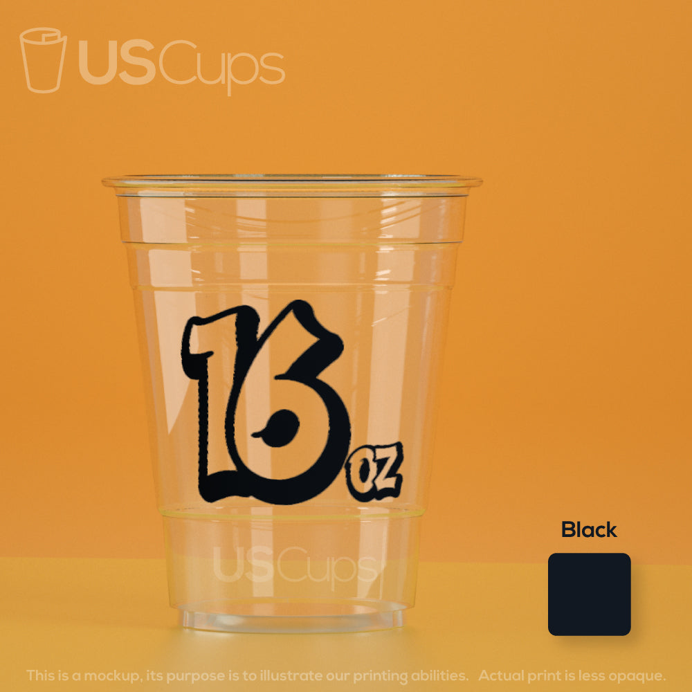 Custom Printed Clear PET Cups – 1 Color Printing