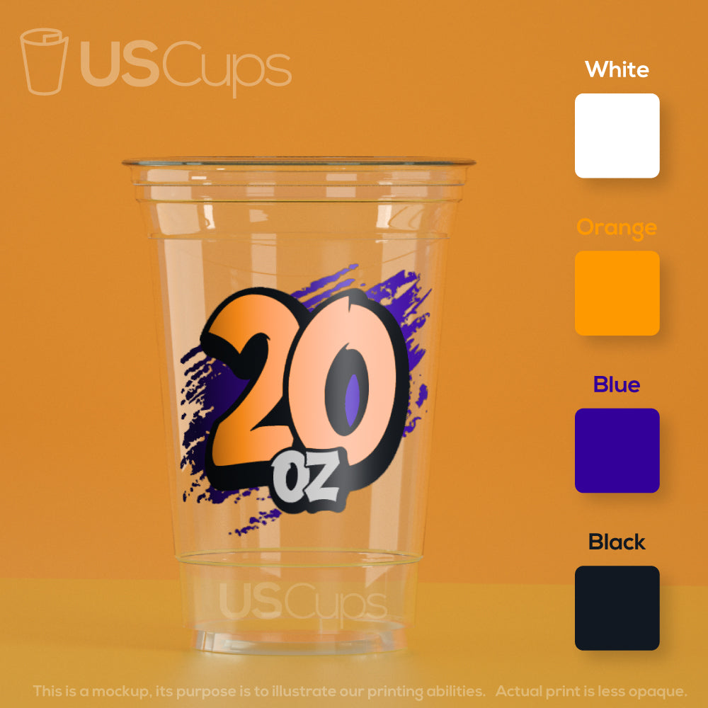 Custom Printed Clear PET Cups – Multi Color Printing