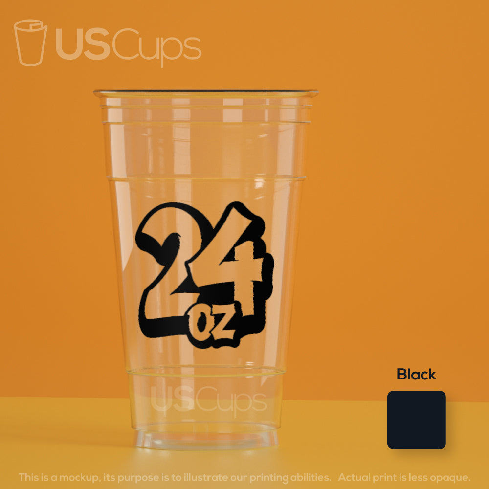 Custom Printed Clear PET Cups – 1 Color Printing
